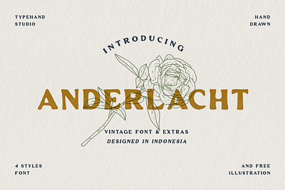 Anderlacht - Vintage Serif + Extras brand car display elegant illustration lettering lettering fonts logo quotes retro rough sans serif font stamp fonts texture