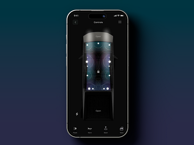 App design: Your Vehicle at a Touch app design app interface auto tech car tech carcontrols connected car control panel cyber truck cyber truck app dark mode electric vehicle mobile dashboard mobile interface mobile ui smart car tesla tesla motors ux design vehicle control vehicle management