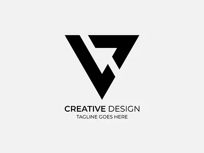 Creative V letter Logo illustration logo v logo