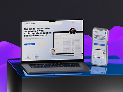 BrainsChains product page 3d landing mobile product design ui