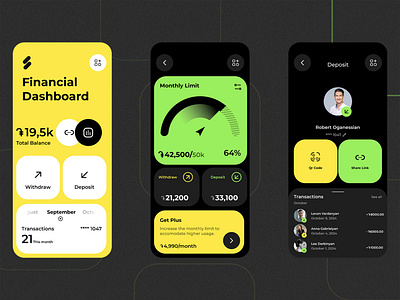 Financial Application UI app design application branding graphic design logo motion graphics ui