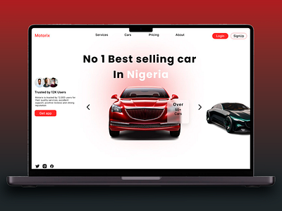 Landing page: Motorix: Nigeria's No.1 Car Marketplace auto market auto sales best cars car dealership car marketplace car services car shopping car variety car website landing page luxury cars motor nigeria cars nigerian market popular cars quality cars trusted brand trusted service user reviews vehicle listing