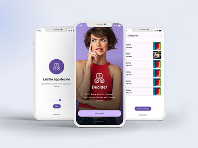 Decider app design graphic design mobile mobileapp ui ux uxui