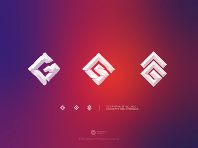 3D Gemstone Logo O+G Monograms 3d logo crypto crystal currency diamond fantasy g logo game logo gaming gemstone gold lettermark level up logomark modern monogram og og monogram rank up upgrade