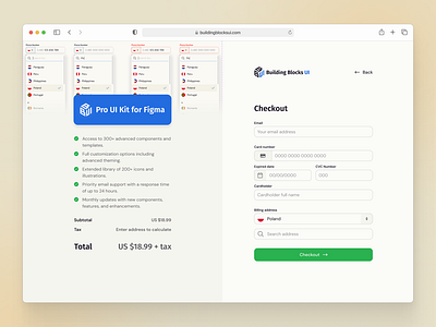 Checkout interface design | Building Blocks UI Kit app checkout components figma interface layers ui ui design ui kit ux ux design