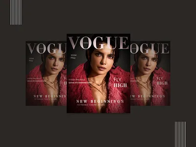 Vogue Magazine Cover Design adobe photoshop banner brand cover page fashio figma graphic design magzine poster priyanka social media ui vogue