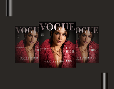 Vogue Magazine Cover Design adobe photoshop banner brand cover page fashio figma graphic design magzine poster priyanka social media ui vogue