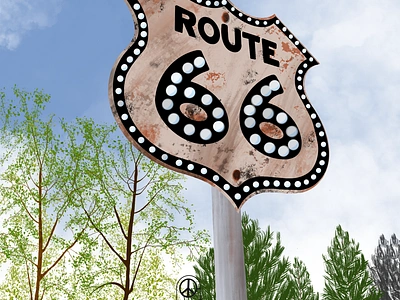 Real Route 66 or Radiator Springs cars disney illustration route66