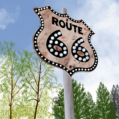 Real Route 66 or Radiator Springs cars disney illustration route66