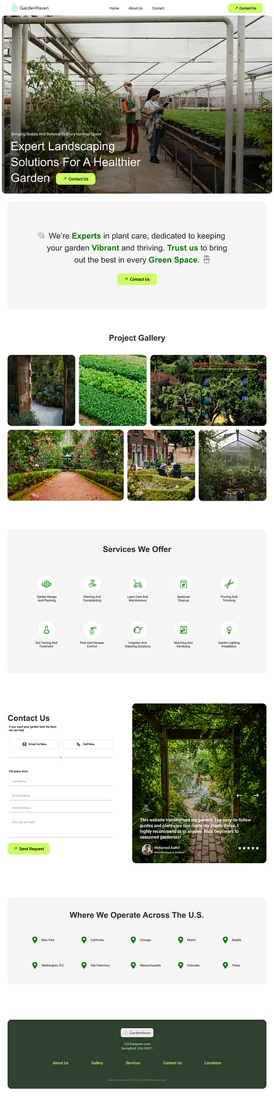 Gardening Landing Page figma gardening landing page ui web design