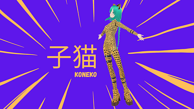 KONEKO Anime Character 3d 3d animation ready 3d character 3d model 3d rigged model animal ears anime character blender blender 3d cel shading cgi character character design custom textures cute character dec design duculet emilia cristina kawaii officina del mostro