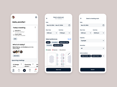 Booking app for office attendance ui