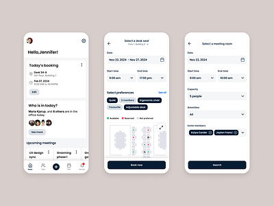 Booking app for office attendance ui