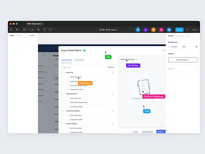 Seamless Export Interface with Figma Collaboration 🚀 dataexport figma fmeca productdesign rcm teamwork uxdesign