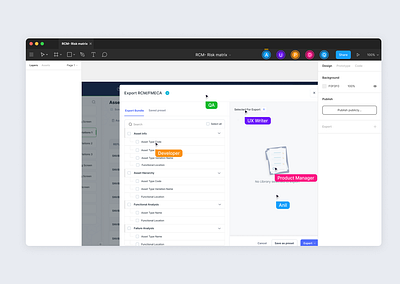 Seamless Export Interface with Figma Collaboration 🚀 dataexport figma fmeca productdesign rcm teamwork uxdesign