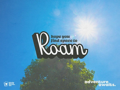 roam ad adventure advertisement explore retro text roam saturday morning adventure club smac vintage typography word art