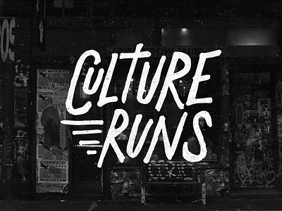 CULTURE RUNS 🏃 branding culture hand drawn logo logo design punk rock running branding