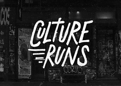 CULTURE RUNS 🏃 branding culture hand drawn logo logo design punk rock running branding