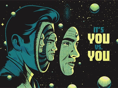 It’s You vs. You comic book comics cosmic design illustration psychedelic retro space surrealism vector vintage