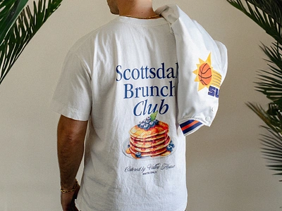 Scottsdale Brunch Club Tee apparel arizona breakfast brunch clothing concept fashion graphic design house illustration physical print scottsdale shirt streetwear typography vallee