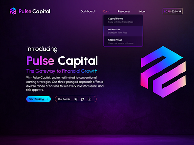 Pulse Capital - DeFi Yield Farm blockchain crypto cryptocurrency decentralized finance defi design figma passive income pulsechain staking ui design ui ux yield farm