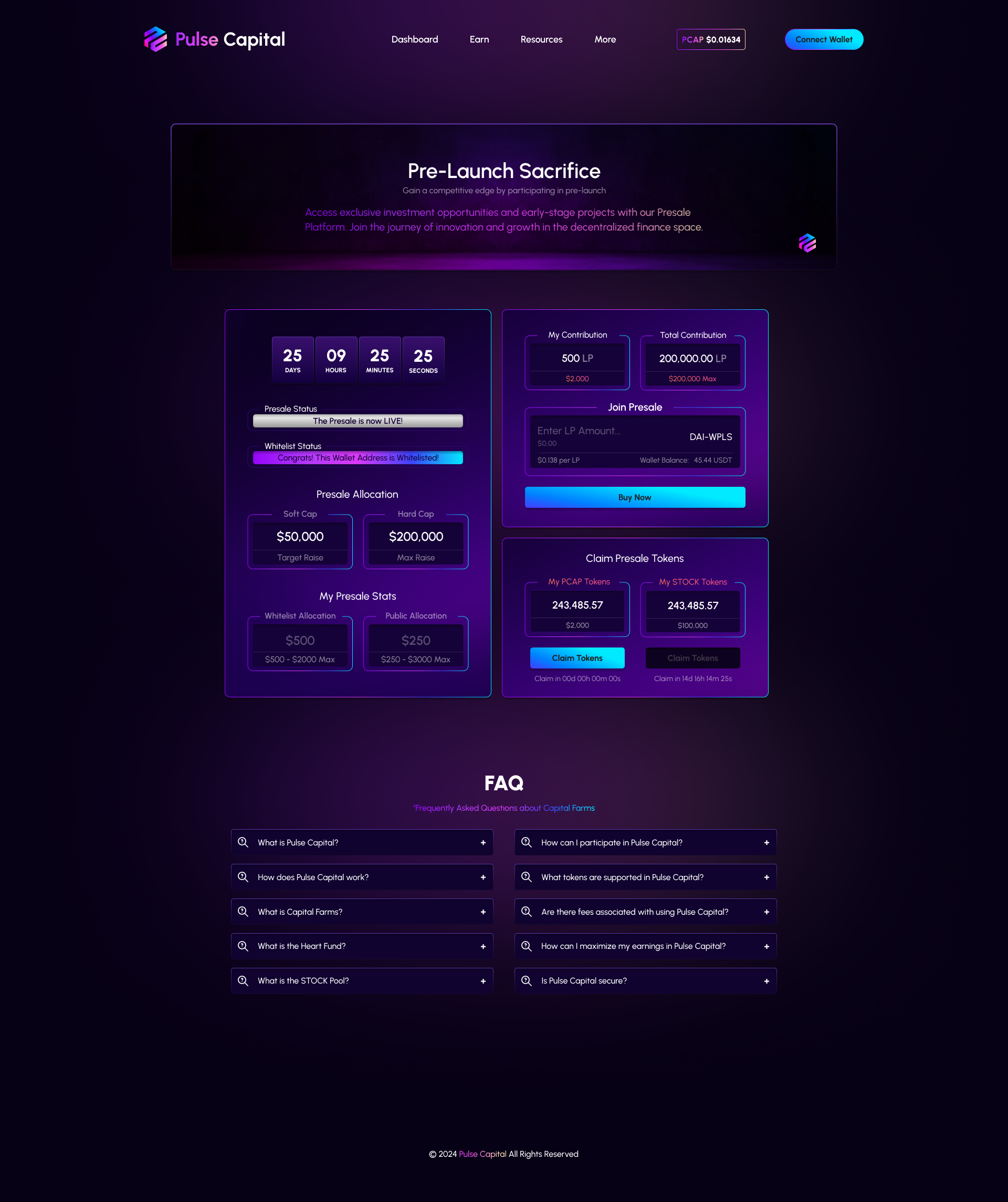 Example of De Fi Dashboard & Data UX Architecture