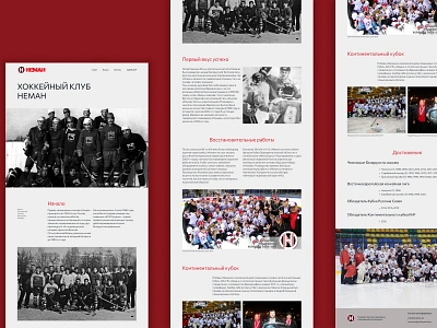 Longread design for a Hockey team concept design formal style hockey longread team ui ux web design