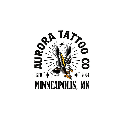 WIP - Aurora Tattoo Co badge branding graphic design moder sticker tattoo tombstone traditional vintage