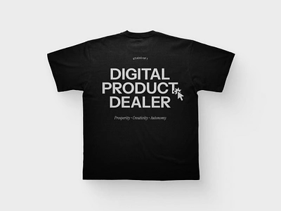 Digital Product Dealer Tee apparel badge black and white business owner clothing digital entrepreneur fashion minimal minimalist notion product shirt solopreneur streetwear studio of 1 template typography