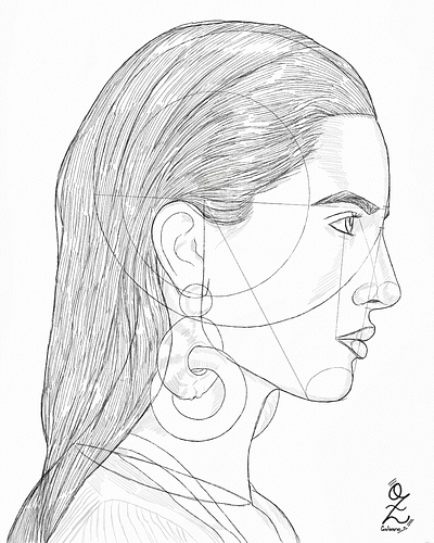 Side Face Portrait Sketch Study by Oz Galeano art arte boceto design dibujo digitalart drawing fanart illustration model ozgaleano pencil portrait retrato sketch