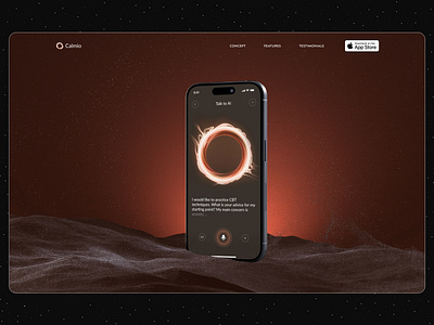 Calmio App in Figma + Landing page for Calmio App in Figma ai ai app design app design app landing brand design branding design figma landing page logo marketing mental health product design psychology app trend ui ux uxui web web design