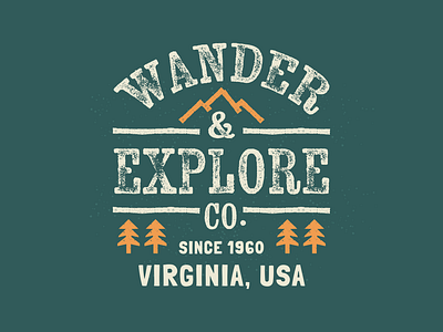 Wander & Co. adobe graphic design illustration illustrator lettering logo outdoor retro rustic script type vintage virginia