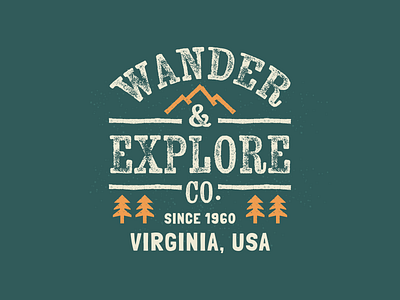 Wander & Co. adobe graphic design illustration illustrator lettering logo outdoor retro rustic script type vintage virginia