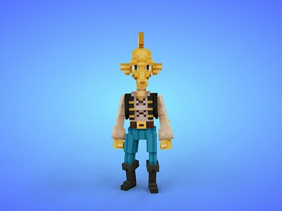 Seahorse Mutant 5 Voxel Character - 3D Fantasy Creature - Game A 3d 3d model avatar cartoon creatures fantasy game art game asset gamedev lowpoly magicavoxel mutant pirate sea beast seahorse sealife stylized unity3d voxedit voxel art