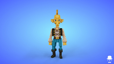 Seahorse Mutant 5 Voxel Character - 3D Fantasy Creature - Game A 3d 3d model avatar cartoon creatures fantasy game art game asset gamedev lowpoly magicavoxel mutant pirate sea beast seahorse sealife stylized unity3d voxedit voxel art