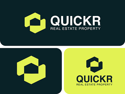 Quickr - Real Estate Logo Design branding clean design dubai identity logo logo design logodesign logotype minimal modern property real estate real state realtor realty