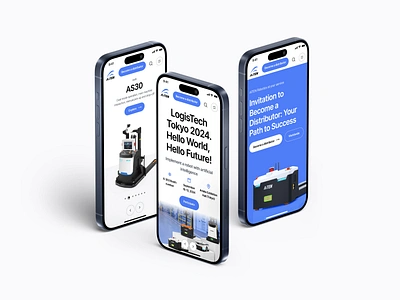 AITEN Robotics - home page (mobile) adaptive blue branding design graphic design homepage illustration interface logo mobile protorype prototype responsive robot ui ux website wireframe