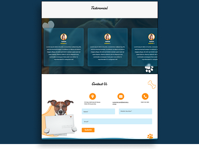 Webdesign for Testimonial and Contact us 3d animation branding contactusdesign contatus graphic design logo moderndesign motion graphics pet design reviewdesign testimonial testimonialdesign ui uniquedesign