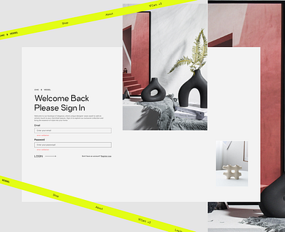 E-commerce Application "Chic & Vessel" card page e commerce login page web