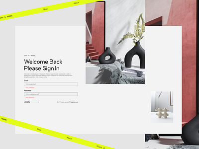 E-commerce Application "Chic & Vessel" card page e commerce login page web