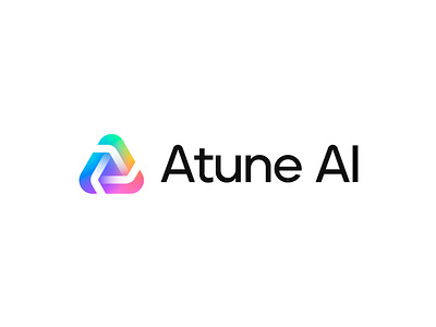 Atune AI logo design a agents ai artificial intelligence branding chat gpt data flow gradient icon letter logo mark modern monogram open ai technology triangle