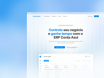 Conta Azul — Sistema ERP de Controle Financeiro case study erp finance interface landing page ui ux website