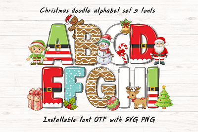 Christmas Set Font 3d animation app branding design graphic design illustration logo motion graphics typography ui ux vector