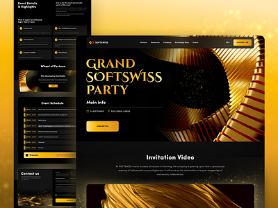 15th Grand SOFTSWISS Party 3d branding design event event page gambling graphic design igaming illustration landingpage party ui ui ux design ux vector web design web site