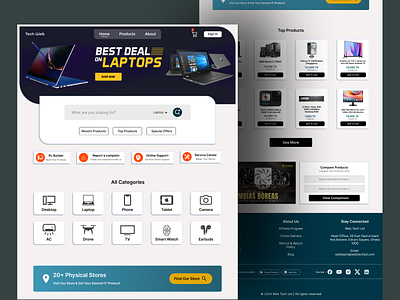 Tech Web - E-commerce Landing Page digital marketplace e commerce landing page e commerce ui modern web design online store ui product landing page shopping platform tech products store tech web design