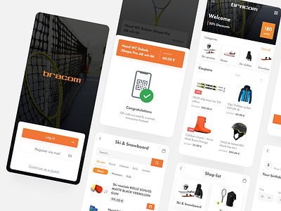 Bracom sport mobile app UI app design mobile modern sport sports ui ux