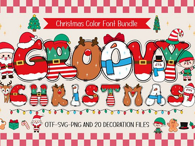 Groovy Christmas Font 3d animation app branding design graphic design illustration logo motion graphics typography ui ux vector