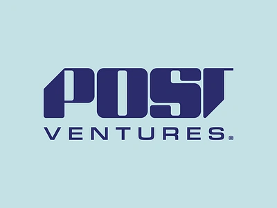 Logo Concept for Post Ventures blocky blue bold brand branding concept custom type edgy identity logo mark post ventures