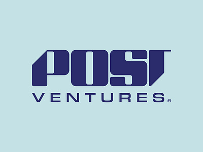 Logo Concept for Post Ventures blocky blue bold brand branding concept custom type edgy identity logo mark post ventures