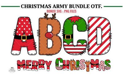 Christmas Army Bundle Font animation app branding design graphic design illustration logo motion graphics typography ui ux vector